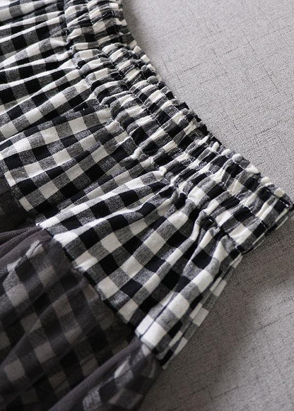 Boutique Khaki Plaid Tulle Patchwork Fall Skirts