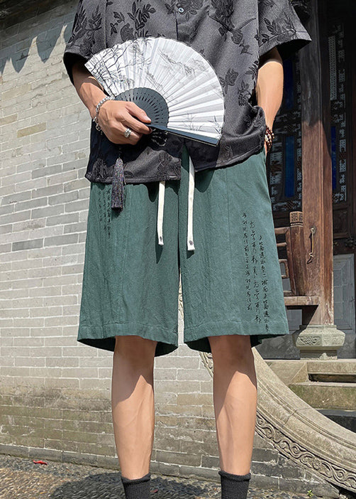 Boutique Khaki Pockets Elastic Waist Ice Silk Shorts Summer