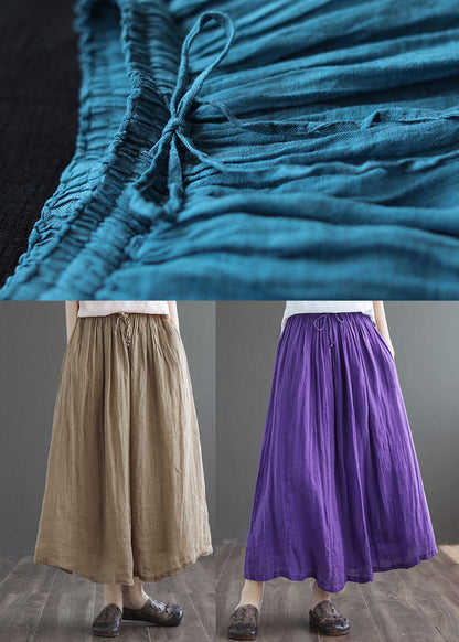Boutique Khaki Pockets Linen a Line Skirts Summer