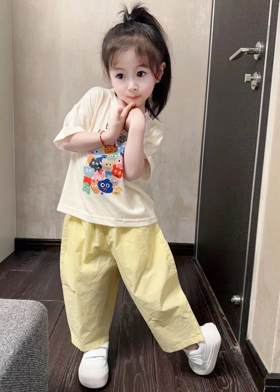 Boutique O-neck Kids Top and Pants Two Pieces Set Summer