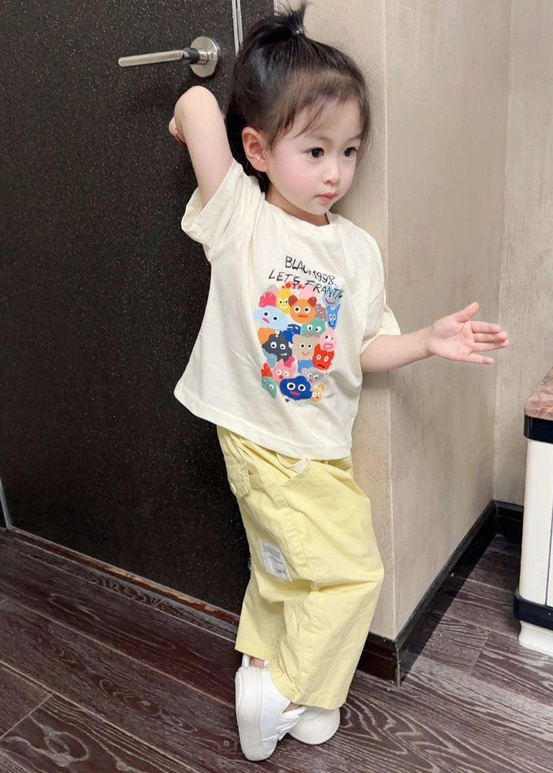 Boutique O-neck Kids Top and Pants Two Pieces Set Summer