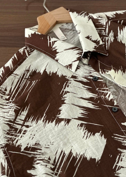 Boutique Peter Pan Collar Print Hawaiian Shirts Shirt Summer
