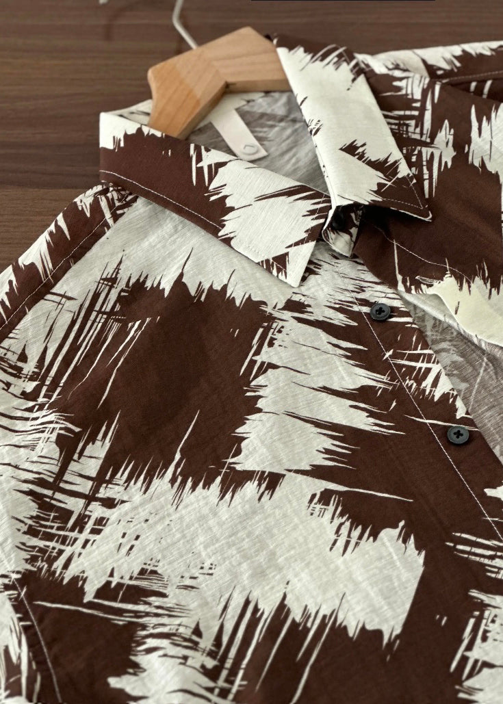 Boutique Peter Pan Collar Print Hawaiian Shirts Shirt Summer