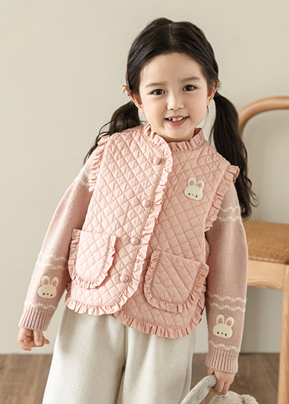 Boutique Pink O-neck Embroideried Cotton Knit Sweater Tops Spring