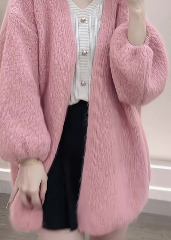 Boutique Pink V Neck Knit Cardigans Spring