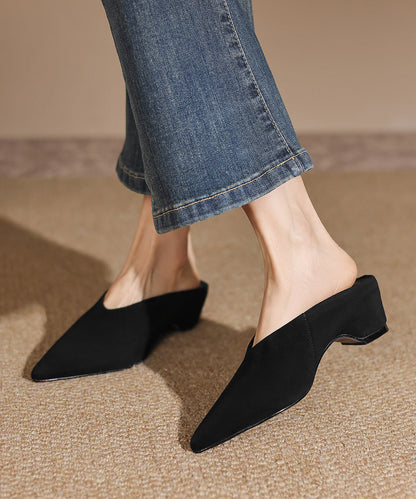 Boutique Pointed Toe Chunky Yellow Sheepskin