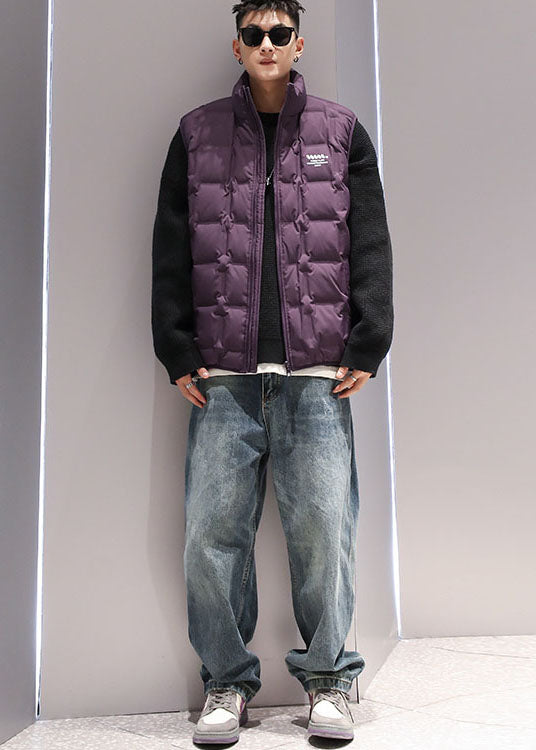Boutique Purple Stand Collar Duck Down Puffers Vest Winter