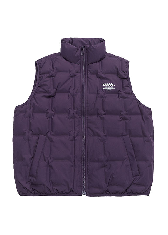 Boutique Purple Stand Collar Duck Down Puffers Vest Winter