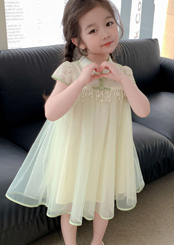 Boutique Purple Tasseled Bow Patchwork Tulle Kids Dress Summer