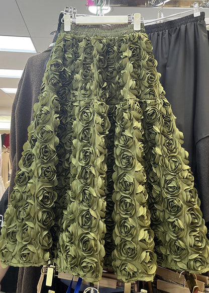 Boutique Rose Elastic Waist Tulle Maxi Skirts Spring