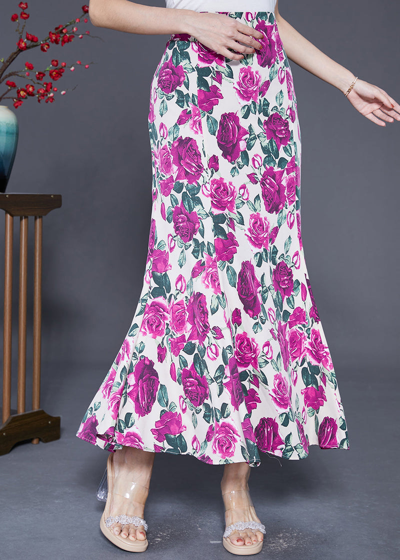 Boutique Rose High Waist Chiffon Skirts Summer