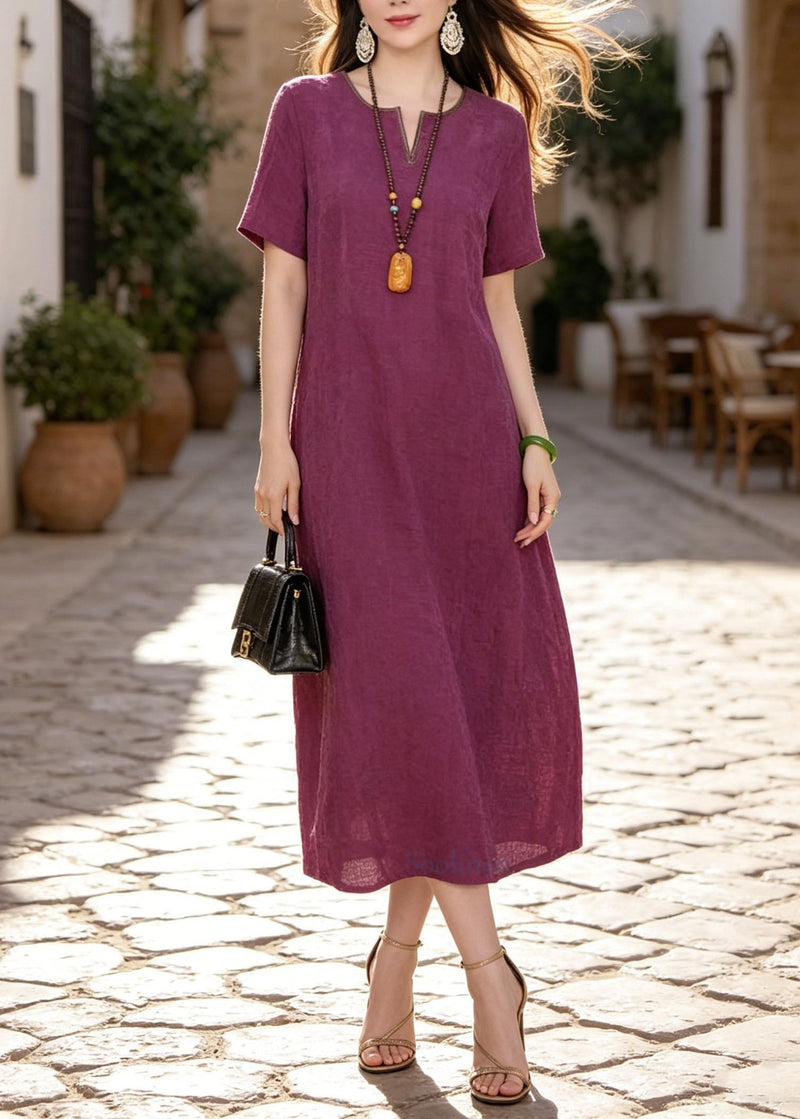 Boutique Rose O Neck Patchwork Silk Long Dress Summer