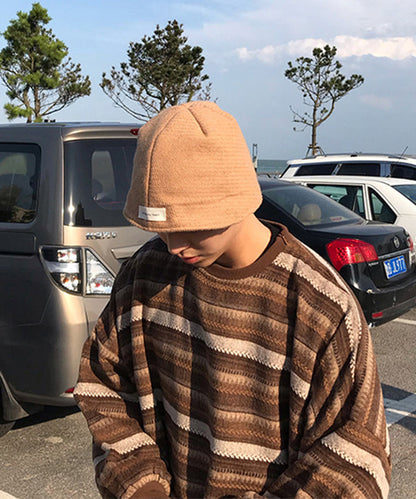 Boutique Versatile Grey Woolen Bucket Hat