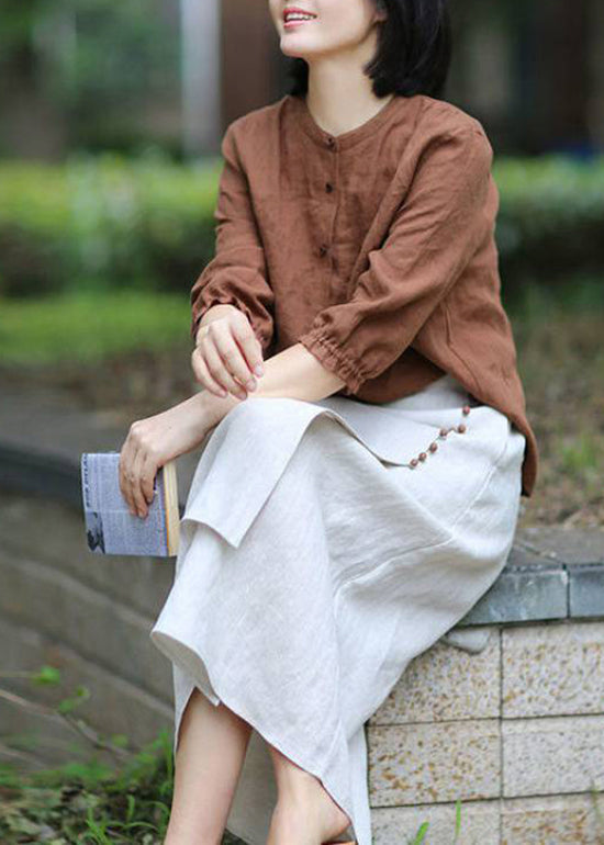 Boutique Red Asymmetrical Design Elastic Waist a Line Skirts Spring