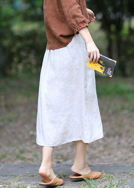 Boutique Yellow Asymmetrical Design Elastic Waist a Line Skirts Spring