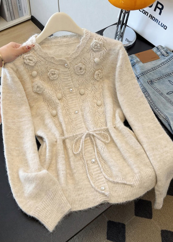 Boutique Yellow Hollow Out Knit Cardigans Spring