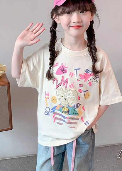 Brief Apricot Print T Shirt Short Sleeve