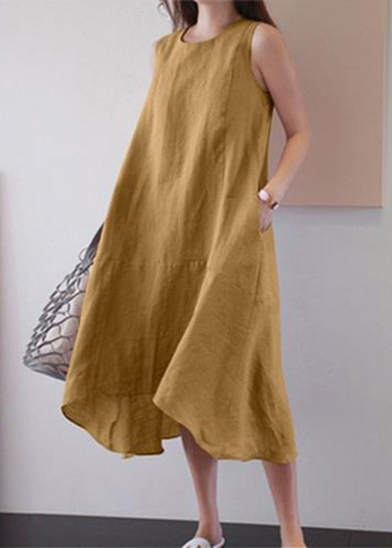 Brief Blue O-neck Patchwork Vacation Long Dresses Summer