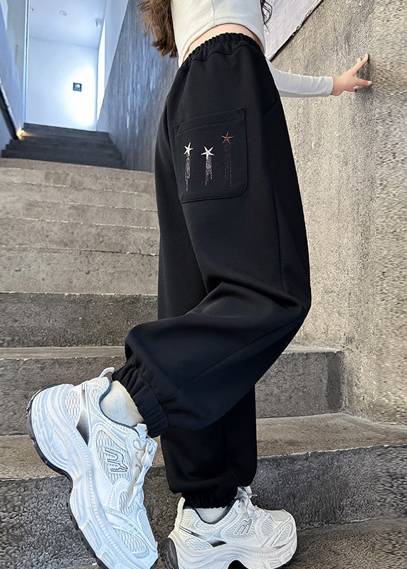Brief Pink Patchwork High Waist Beam Pants