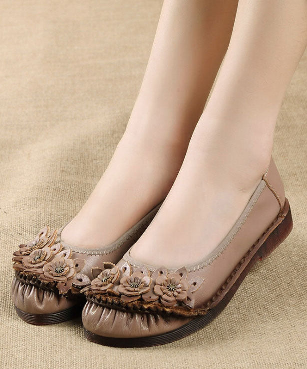 Brown Cowhide Leather Penny Loafers Splicing Penny Loafers