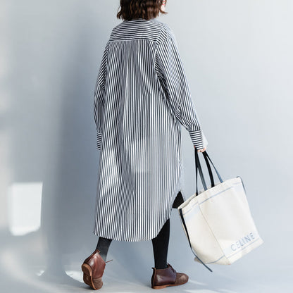 Buy Gray Cotton Clothes for Metropolitan Museum Work Art High Neck Batwing Sleeve Dress
