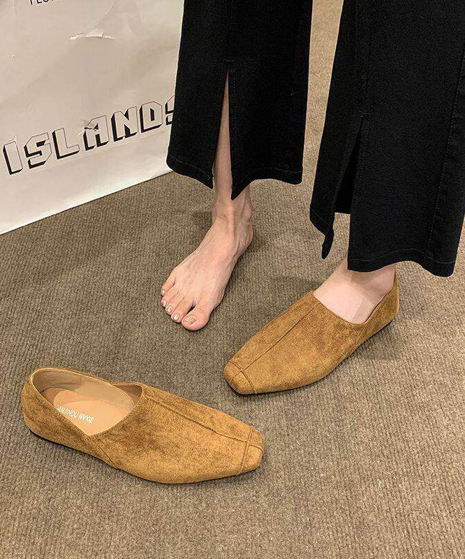 Camel Flat Shoes for Faux Leather Flat Shoes