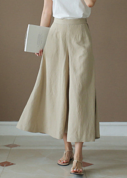 Apricot High Waist Pockets Patchwork Crop Pants Summer