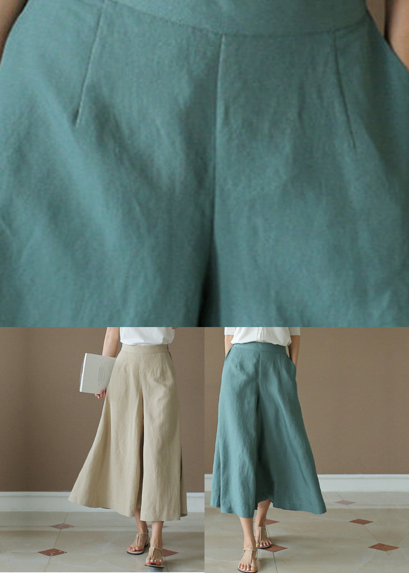 Apricot High Waist Pockets Patchwork Crop Pants Summer