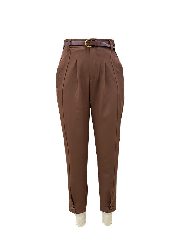 Army Green High Waist Cotton Harem Pants Fall