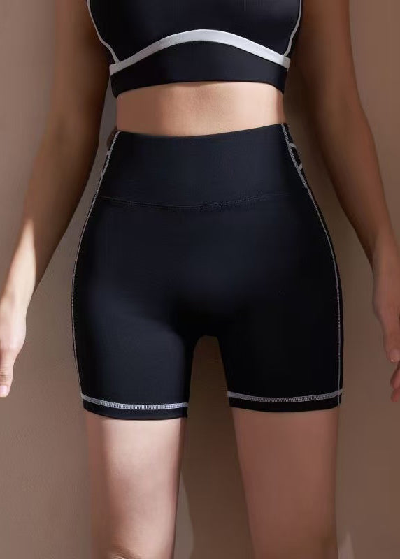 Black High Waist Workout Gym Shorts Running Shorts Riding Leggings