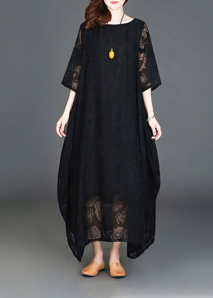Black Loose Cozy Long Dresses Summer