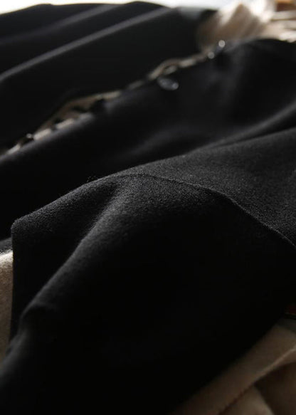 Black Oversized Single Breasted Woolen Trench Fall
