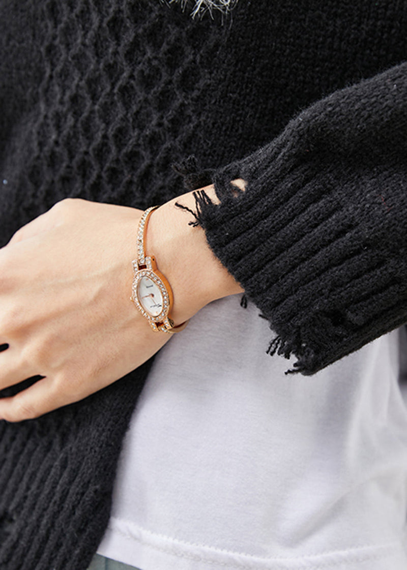 Black Side Open Knit Ripped Sweaters Winter