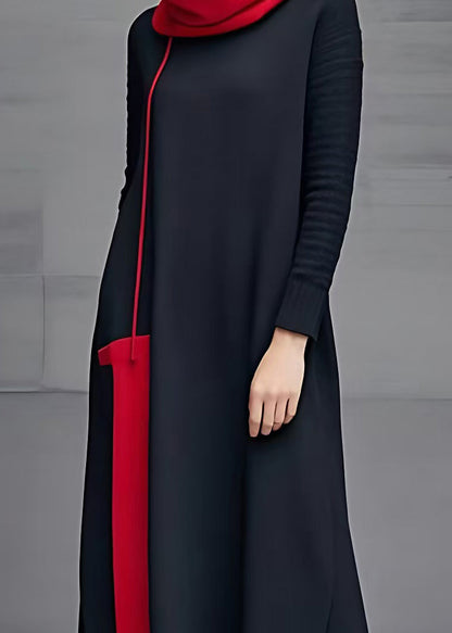 Black Turtleneck Long Dresses Long Sleeve