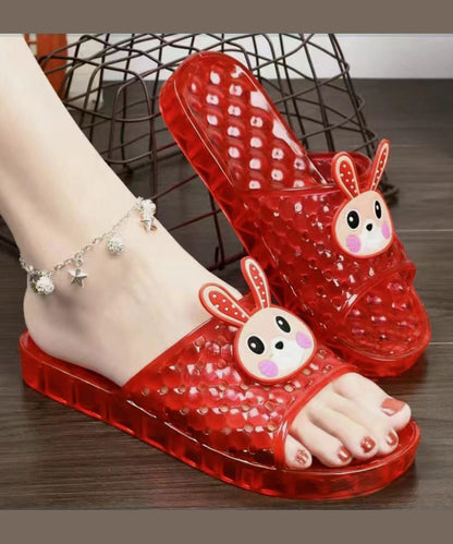 Blue Crystal Transparent Flat Bottomed Slippers