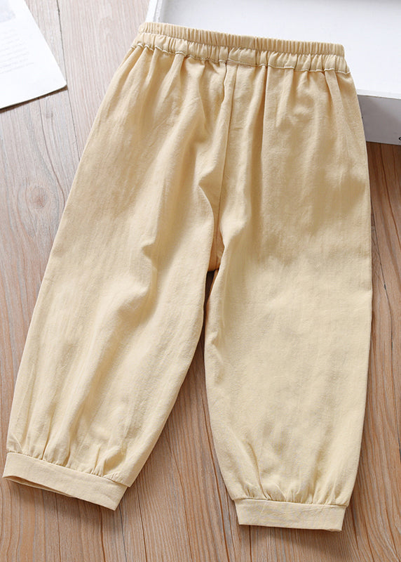 Caramel Elastic Waist Beam Pants Spring