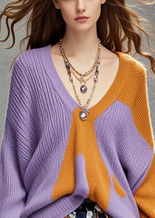 Colorblock Oversized Cozy Sweaters Fall