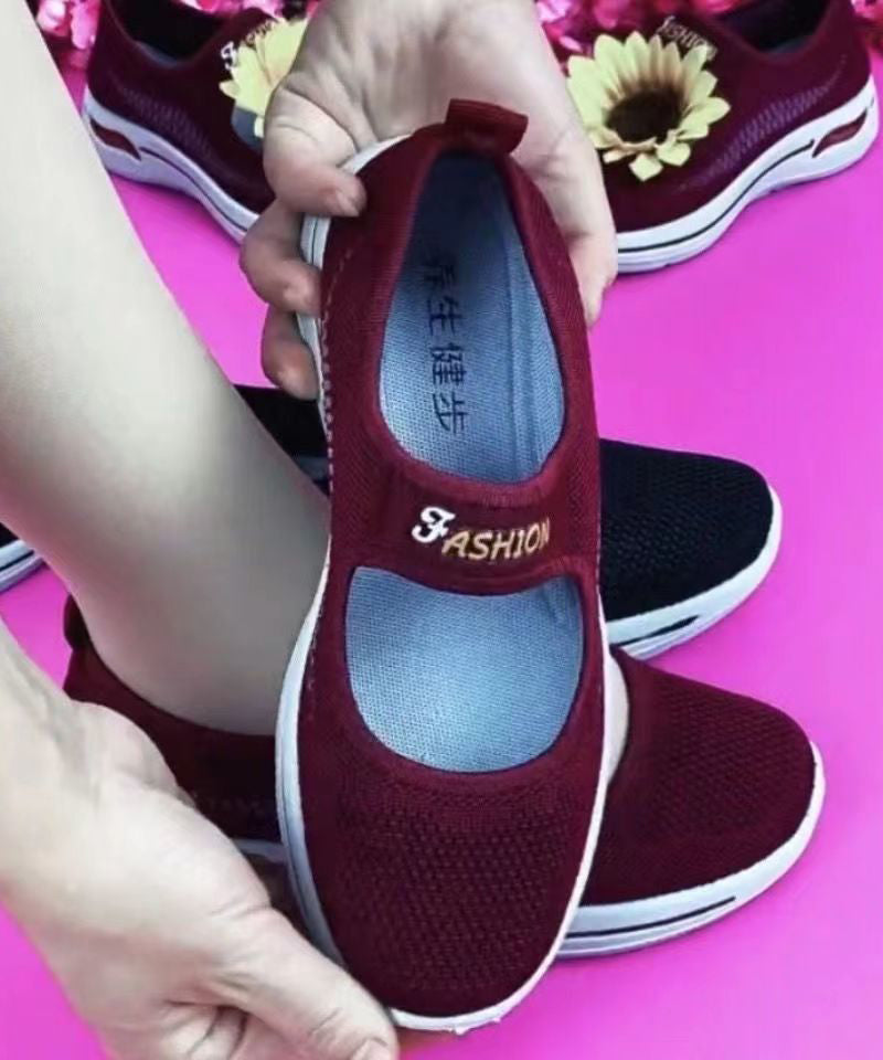 Comfy Flat Feet Shoes Mulberry Breathable Mesh