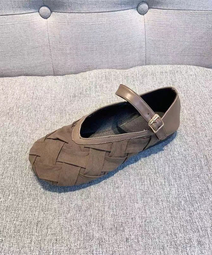 Cotton Fabric Black Penny Loafers Buckle Strap