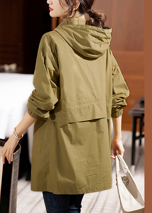 Ginger Hooded Zippered Patchwork Cotton Coats Fall