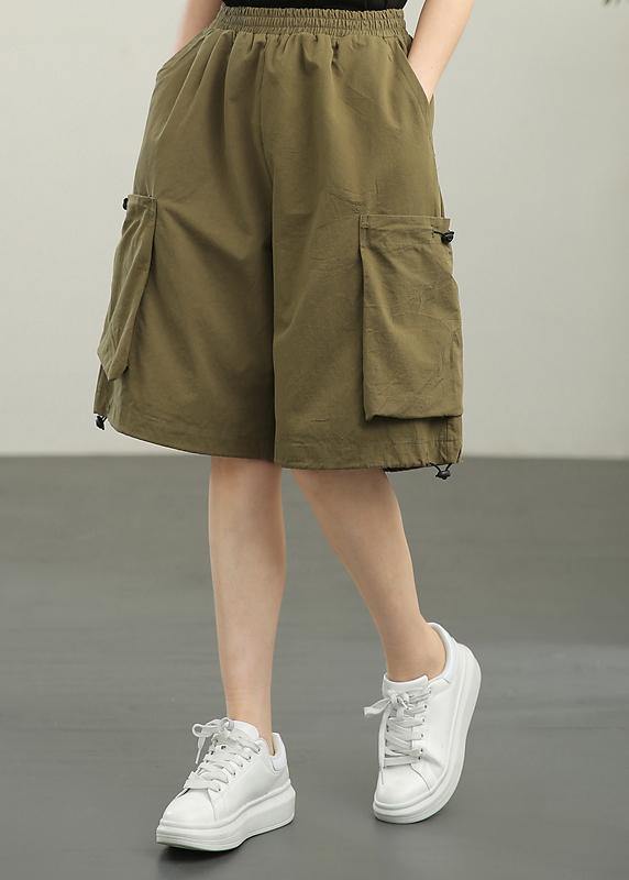 Green High Waist Hot Pants Summer