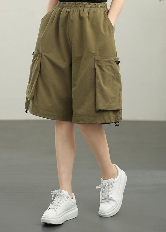 Green High Waist Hot Pants Summer
