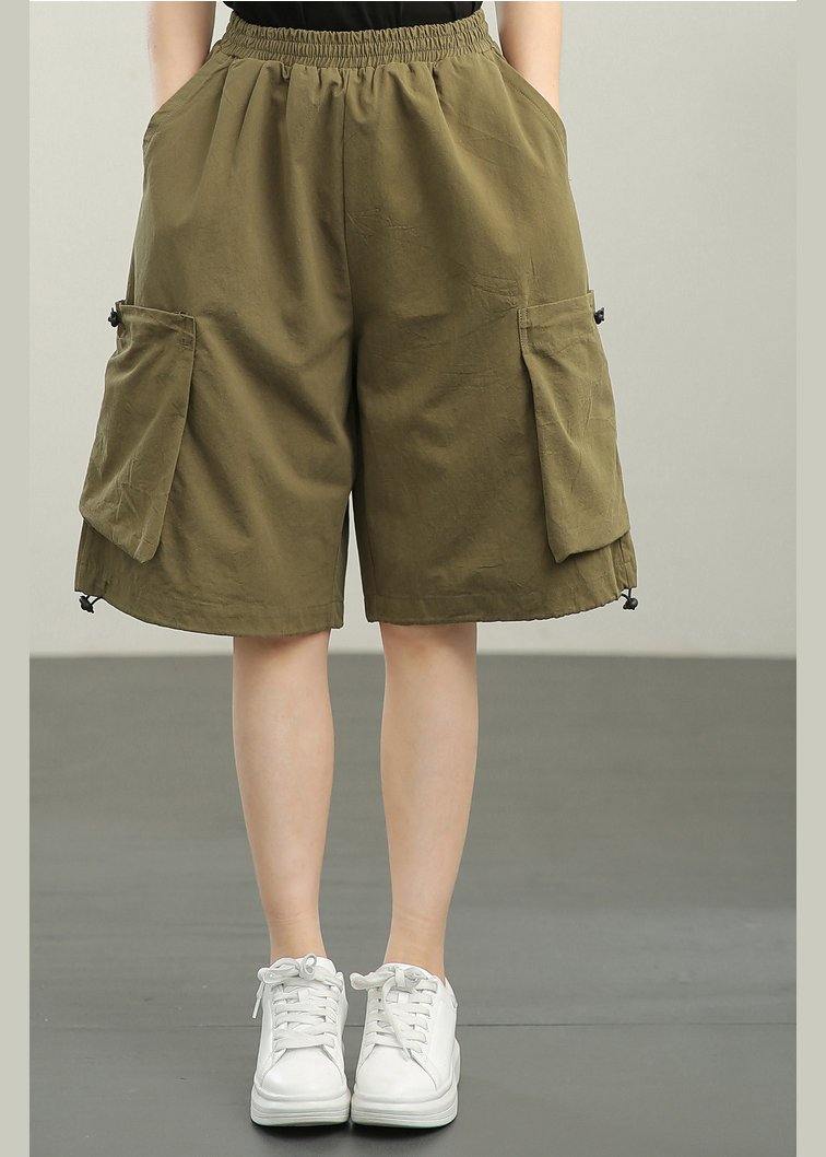 Green High Waist Hot Pants Summer