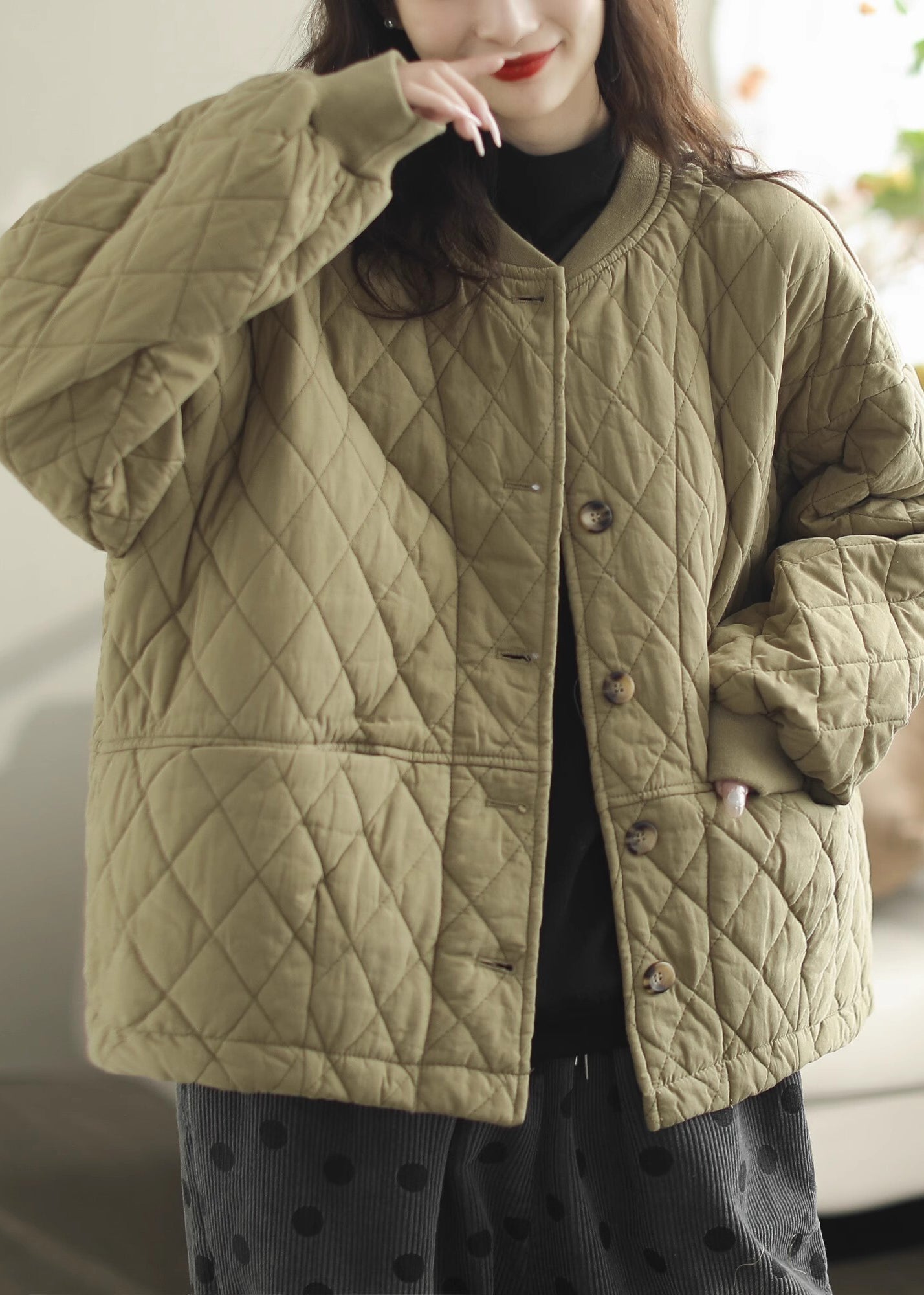 Brown Oversized Warm Fine Cotton Filled Coats Winter