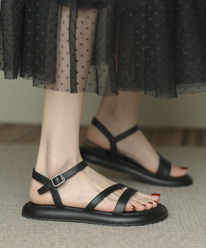 Khaki Buckle Strap Splicing Water Sandals Peep Toe