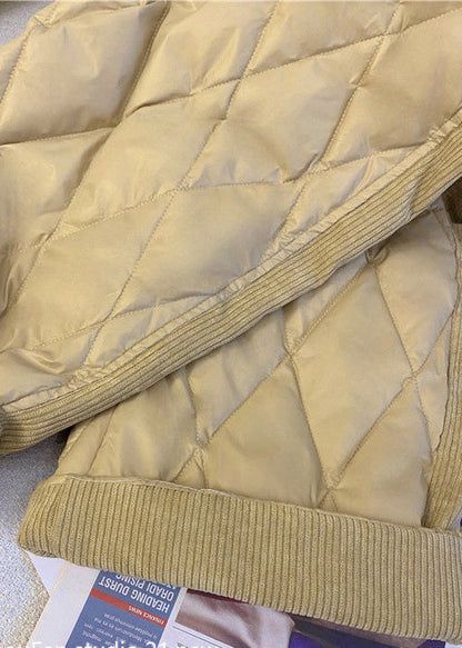 Khaki Corduroy Patchwork Cotton Filled Pants Winter