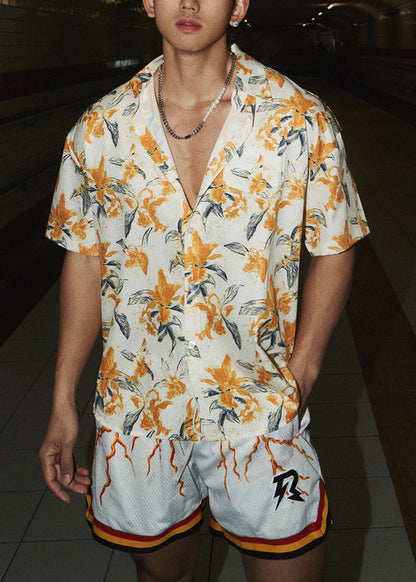Loose Print Short Sleeved Shirt Summer Thin Style