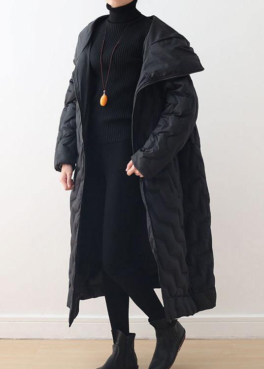 Loose Fitting Down Jacket Hooded Overcoat Asymmetric Down Coat Winter