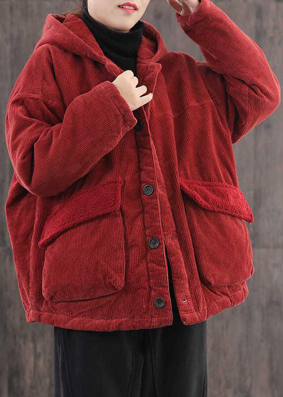 Mulberry Hooded Corduroy Fine Cotton Filled Parka Winter