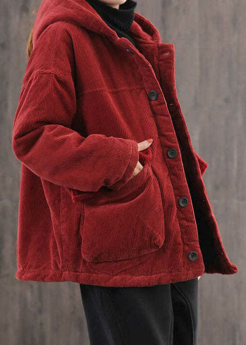 Mulberry Hooded Corduroy Fine Cotton Filled Parka Winter